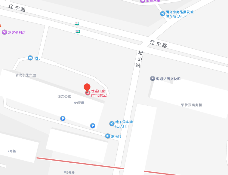 优诺口腔市北院区来院路线地图