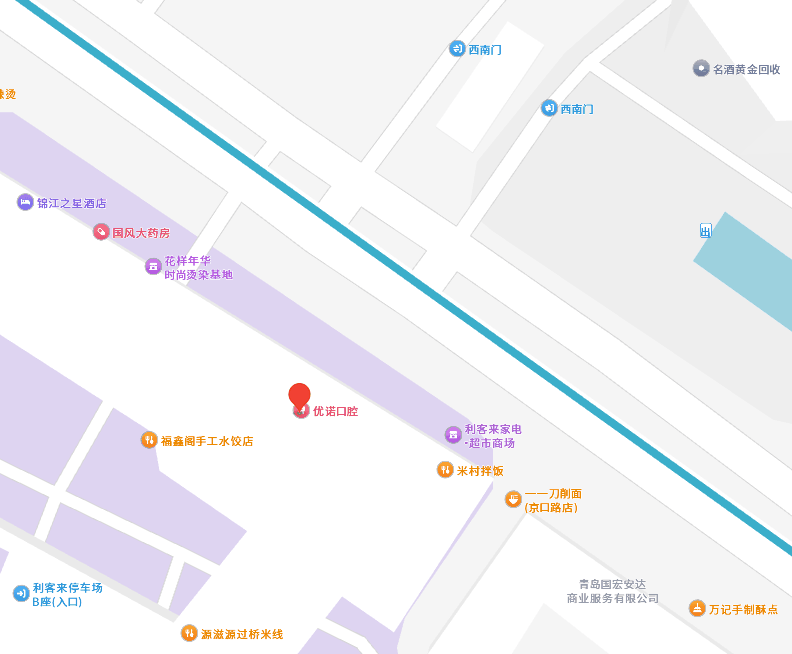 优诺口腔李沧院区来院路线地图